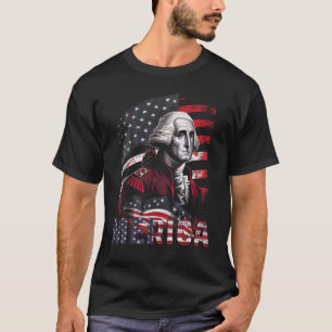 T-shirt 4 juillet Merica George Washington Hommes Femmes A