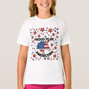T-shirt 4 juillet mignonne rouge, blanc et bleu américain