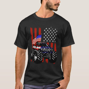 T-shirt 4 juillet Monster Truck Kids Distress USA Amer