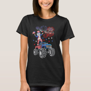 T-shirt 4 juillet Monster Truck Uncle Sam Fireworks Usa Fl