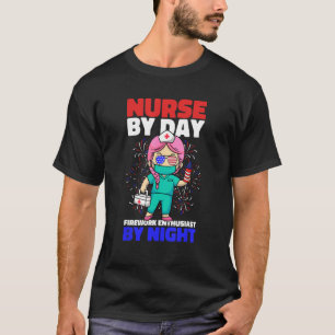 T-shirt 4 juillet Nurse Funny USA Drapeau Patriotique Feu