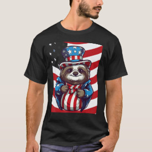 T-shirt 4 juillet paresseux patriotique 1