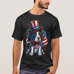 T-shirt 4 juillet Patriotique Anglais Pointer Drapeau Nous