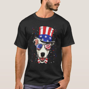 T-shirt 4 juillet Patriotique Bull Terrier Pet Chien Améri