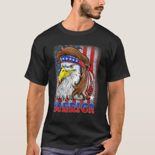 T-shirt 4 juillet Patriotique Eagle Mulle Drapeau Américai
