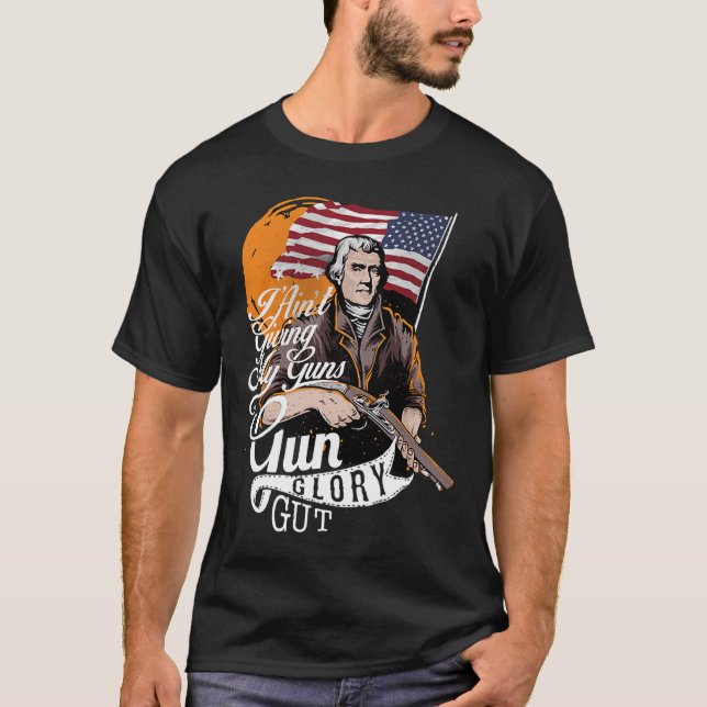 T-shirt 4 juillet Patriotique Gun Gut Glory Pro 2e Amendem (Devant)