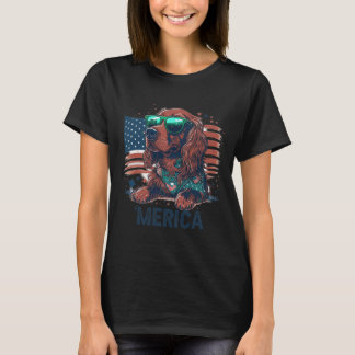 T-shirt 4 juillet Patriotique Irlandais Setter Chien Meric