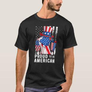 T-shirt 4 juillet Pitbull fier drapeau américain Chien