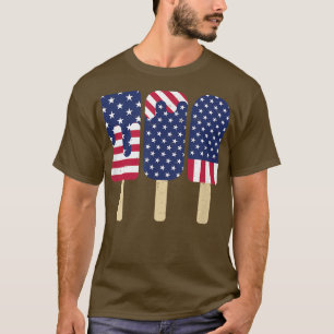T-shirt 4 juillet Popsicle Patriotic American Flag Memor