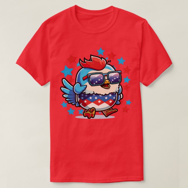 T-shirt 4 juillet poulet 4 (Design devant)