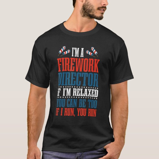 T-shirt 4 juillet Pyrotechnique Fireworks Directeur Amériq (Devant)