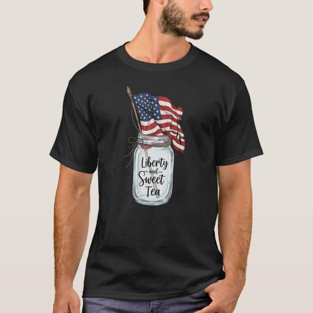 T-shirt 4 juillet Sweet Tea & Freedom Art (Devant)