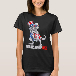 T-shirt 4 juillet T Rex Dinosaur Amerisaurus Rex Boys Ki