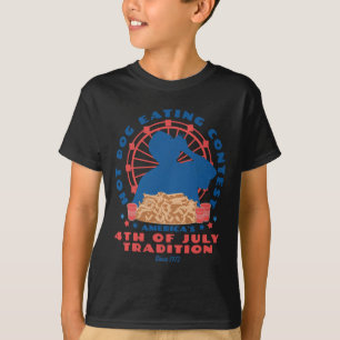 T-shirt 4 juillet Tradition Hot Dog Mating Concours Amusan