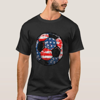 T-shirt 4 Juillet USA Drapeau Football Patriotique Soccer