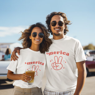 T-shirt 4 juillet vintage "Merica