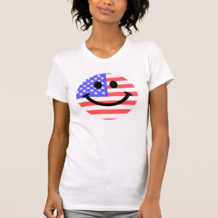 T-shirt 4 juillet visage de drapeau américain