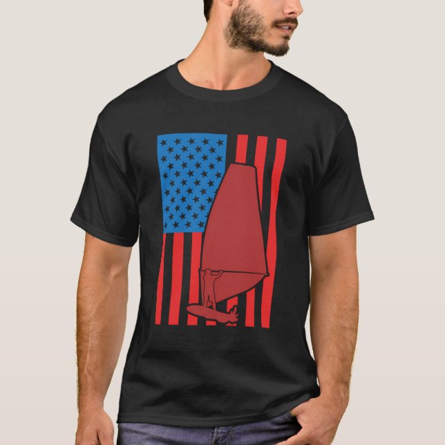T-shirt 4 juillet Windsurf Coach Sailboard (Devant)