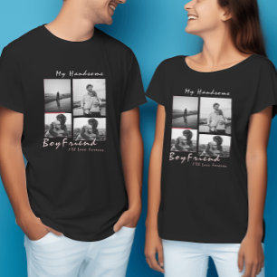 T-shirt 4-Photo Collage Forever Boyfriend Saint-Valentin