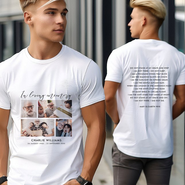 T-shirt 4-Photo En Mémoire D'Amour Funérailles/Mémorial (Créateur téléchargé)
