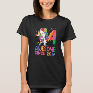 T-shirt 4 Year Old Toxits Girls Teens Dabbing Unicorn 4th 