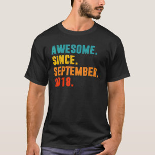 T-shirt 4 Years Old 4th Birthday Awesome Since Septembre