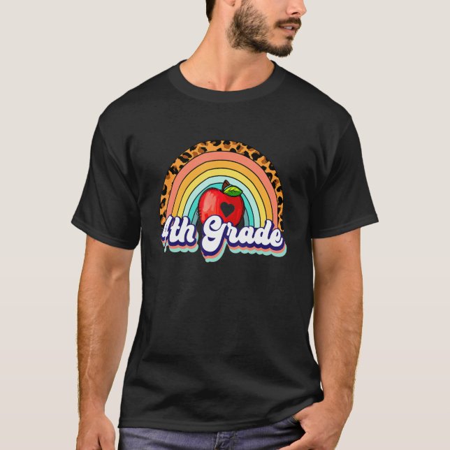 T-shirt 4e 4e année Boho Rainbow enseignant Retour (Devant)
