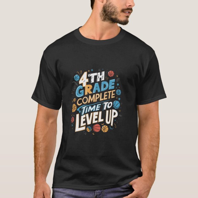 T-shirt 4e année complète à Niveau de basketball dernier (Devant)