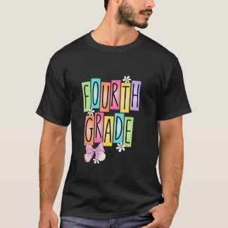 T-shirt 4e année Retour à l'école Coquette Bow pour filles