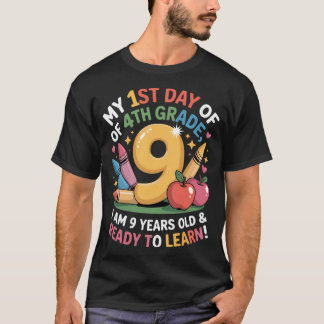 T-shirt 4e année retour au premier jour d'école garçons fi