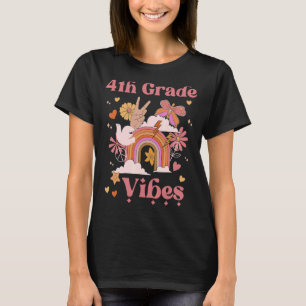 T-shirt 4e année Vibes École Super Retro Girl Boho Rain