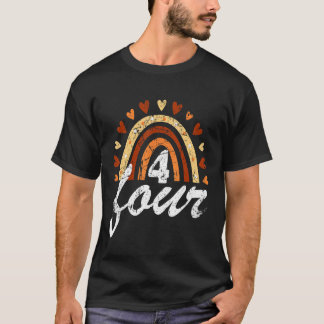 T-shirt 4e anniversaire 4 ans Anniversaire Rainbow Family 