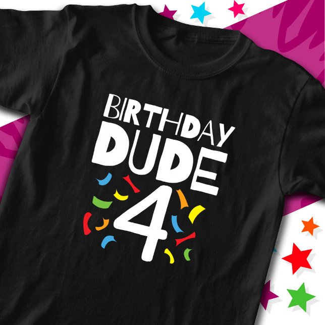 T-shirt 4e anniversaire 4 ans fête des garçons Anniversair (Créateur téléchargé)
