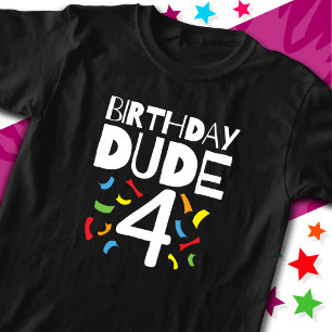 T-shirt 4e anniversaire 4 ans fête des garçons Anniversair