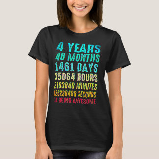 T-shirt 4e anniversaire 4 ans Garçons Filles Fête Enfants 