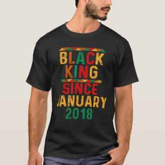 T-shirt 4E Anniversaire 4 Ans Roi Noir Depuis Janvier 2018