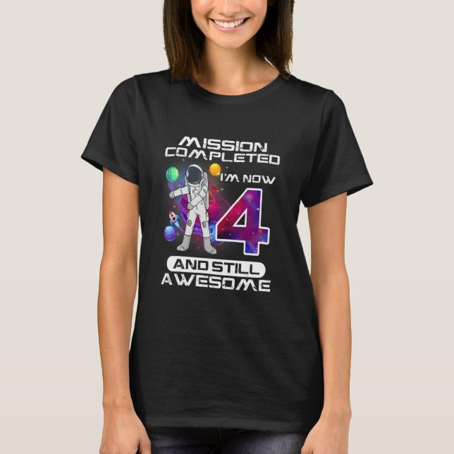 T-shirt 4e anniversaire astronaute espace 4 ans Anniversai (Devant)