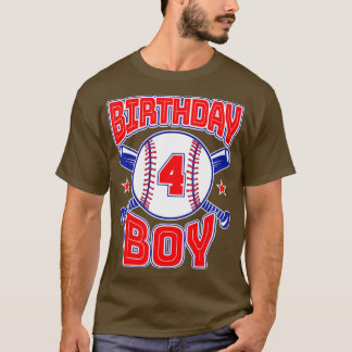 T-shirt 4e anniversaire Baseball Big Numéro Quatre 4 ans B