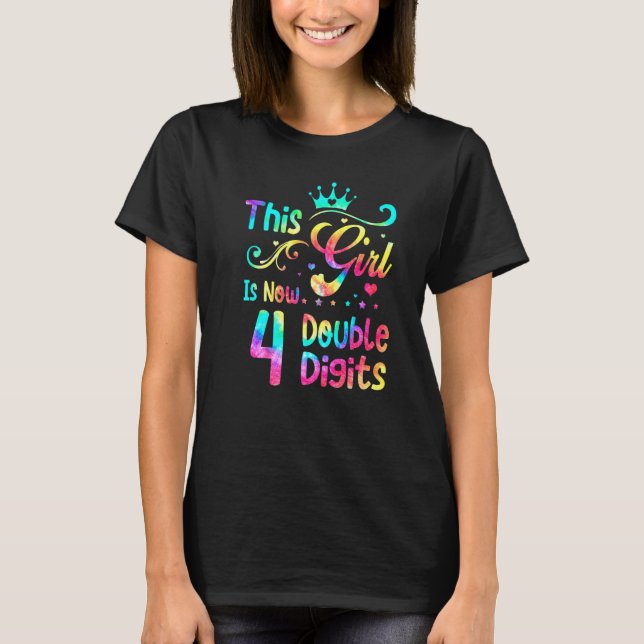 T-shirt 4e anniversaire Cette fille est maintenant 4 chiff (Devant)