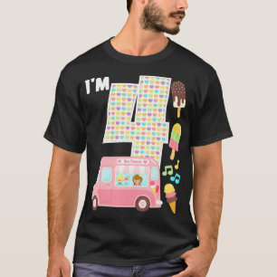T-shirt 4e anniversaire Crew Ice Cream Camion Im 4 Anniver