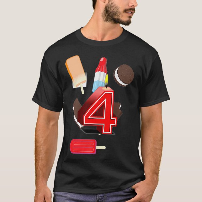 T-shirt 4e anniversaire Crew Ice Cream Camion Im 4 Anniver (Devant)