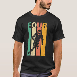 T-shirt 4e anniversaire Football américain rétro 4 ans B