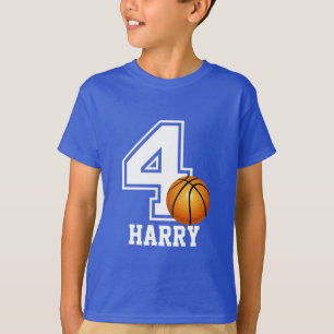 T-shirt 4e anniversaire garçon basket-ball personnalisé-2