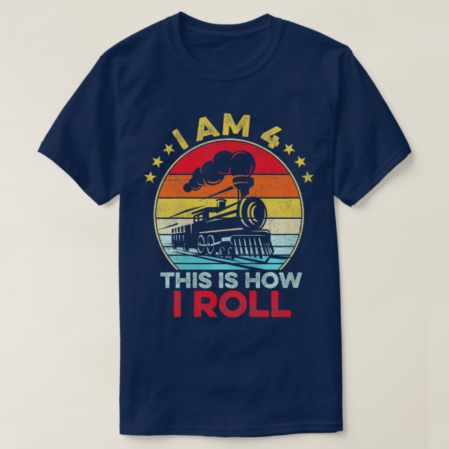 T-shirt 4E Anniversaire Garçon Train 4 Anniversaire (Design devant)