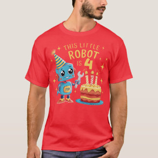 T-shirt 4e anniversaire Garçons 4 ans Robot robotique 4e b