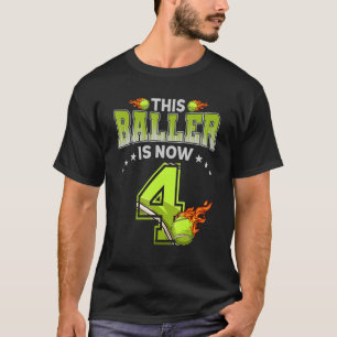 T-shirt 4e anniversaire Garçons Joueur de tennis 4 ans Enf