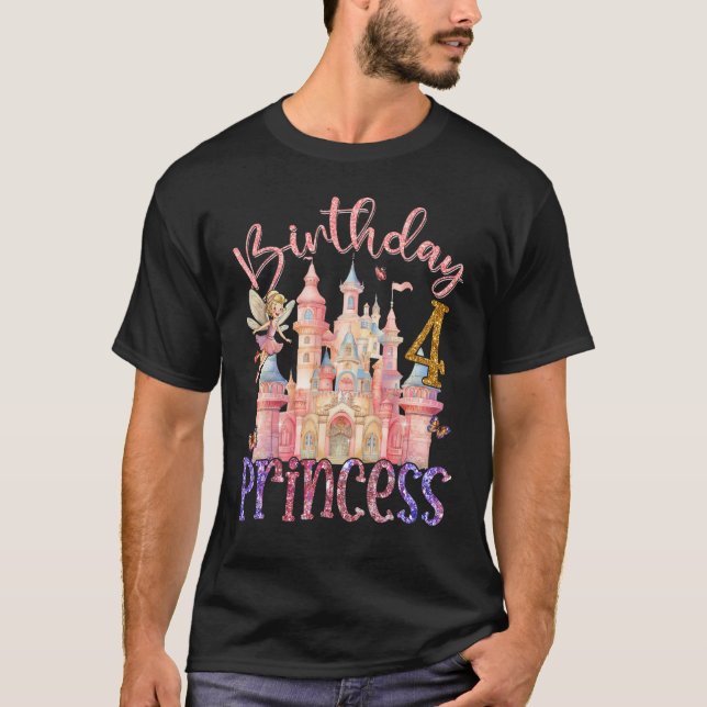 T-shirt 4e anniversaire Princesse Fairy 4 ans Conte de Fai (Devant)