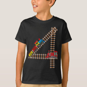 T-shirt 4e anniversaire Train Railroad Thème 4 ans Enfants