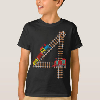T-shirt 4e anniversaire Train Railroad Thème 4 ans Enfants