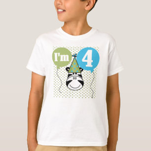 T-shirt 4ème anniversaire de zèbre